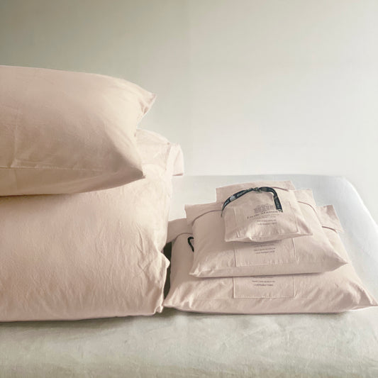 Funda Nórdica · Algodón Lavado · Color Rosa Palo