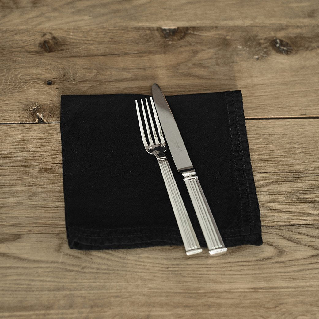 Serviette de table - Pur lin lavé - Couleur noire - Lo de Manuela
