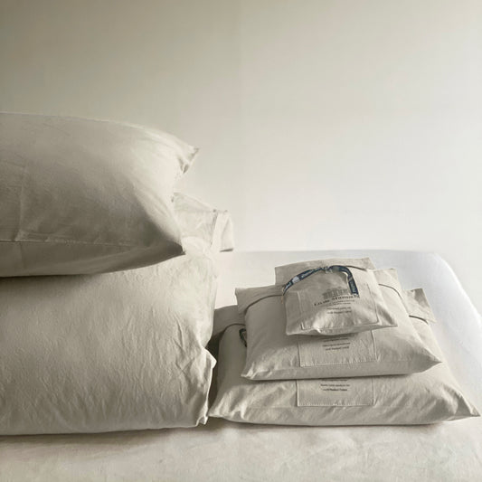 Housse de couette - Coton lavé - Beige