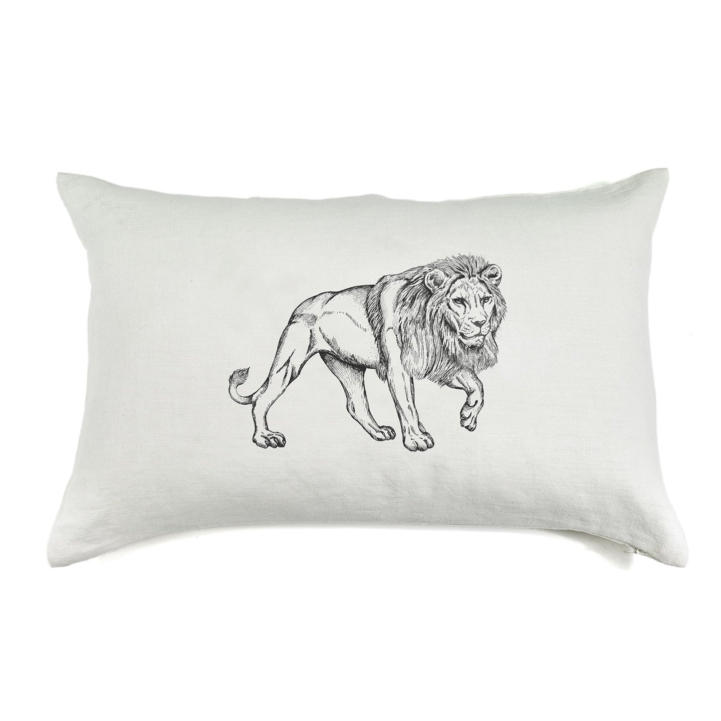 Housse de coussin 60X40 - Pur lin lavé - Lion Design - Lo de Manuela
