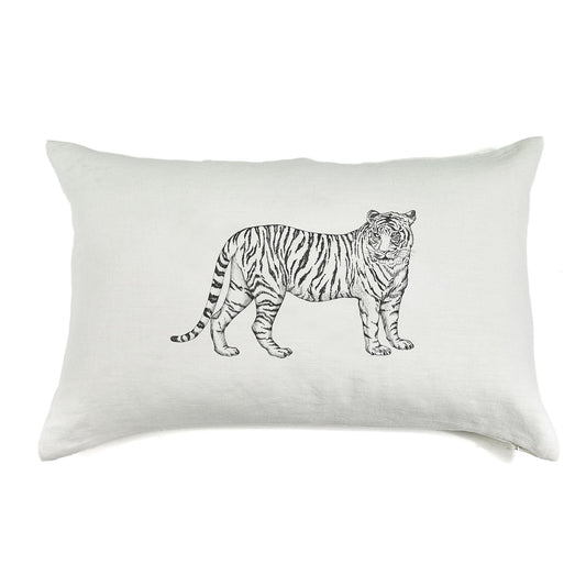 Housse de coussin 60X40 - Pur lin lavé - Tiger Design - Lo de Manuela