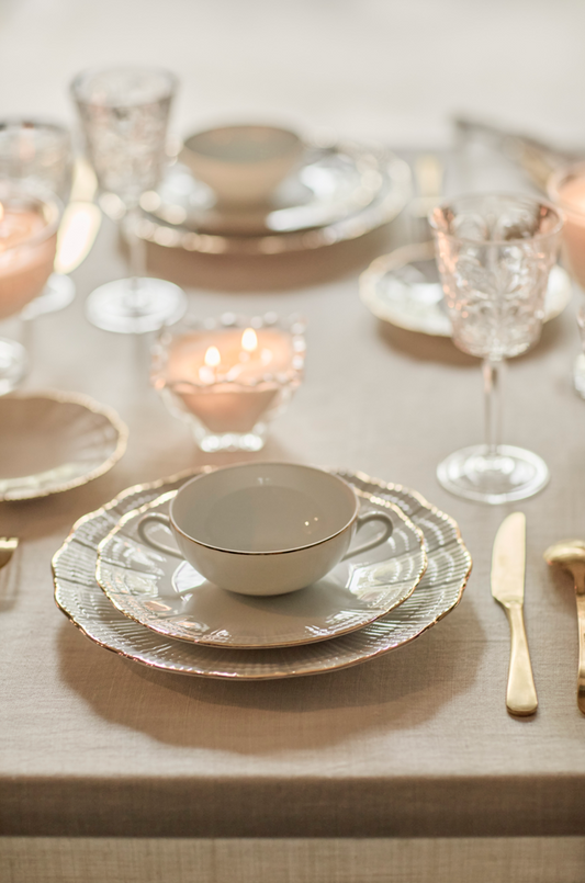 Plato Grande · Porcelana de Limoges · Coral