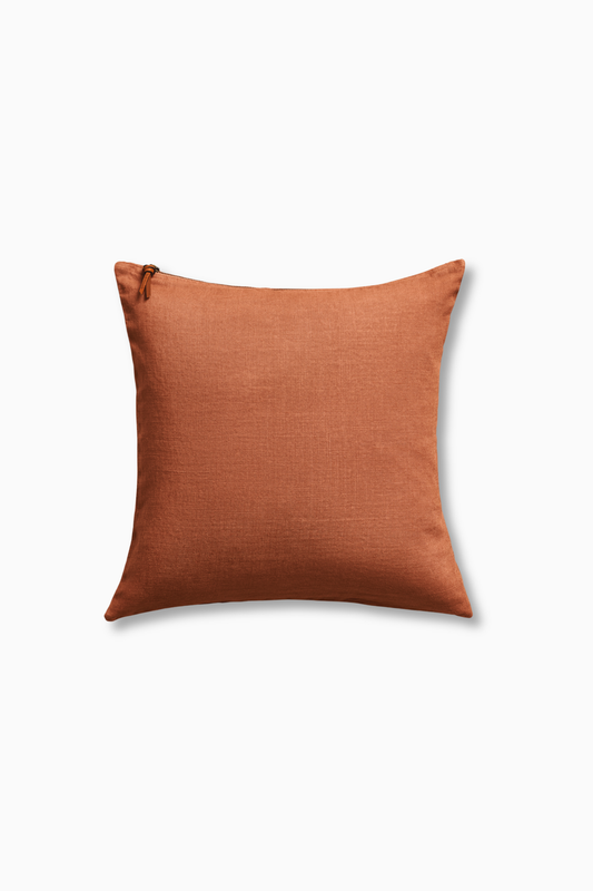 Funda De Cojín · Puro Lino Lavado · Naranja Oscuro