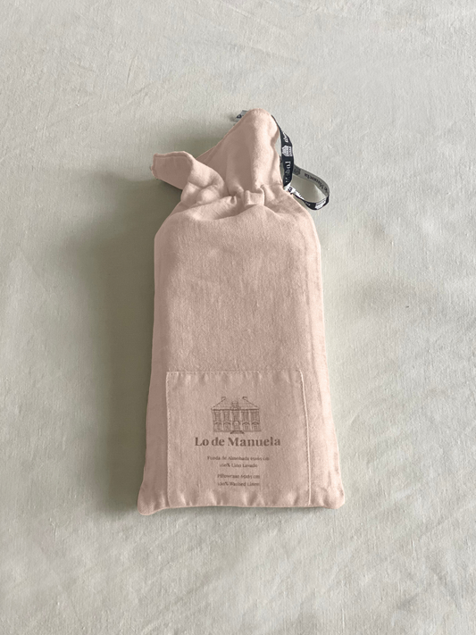 Funda de Almohada · Puro Lino Lavado · Color Rosa Palo