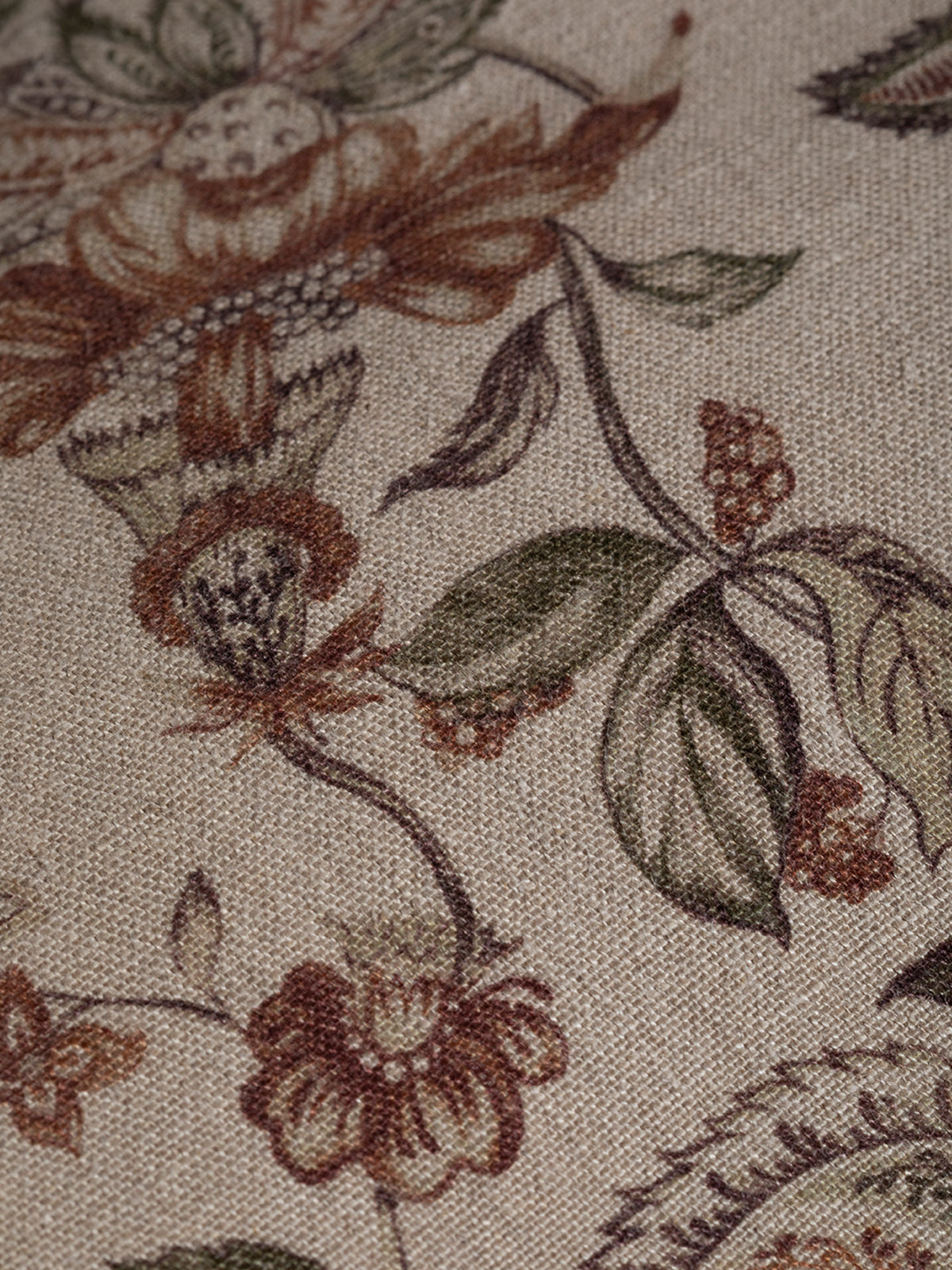 Cojín Estampado · Puro Lino Lavado · Toile Pájaros y Paisley