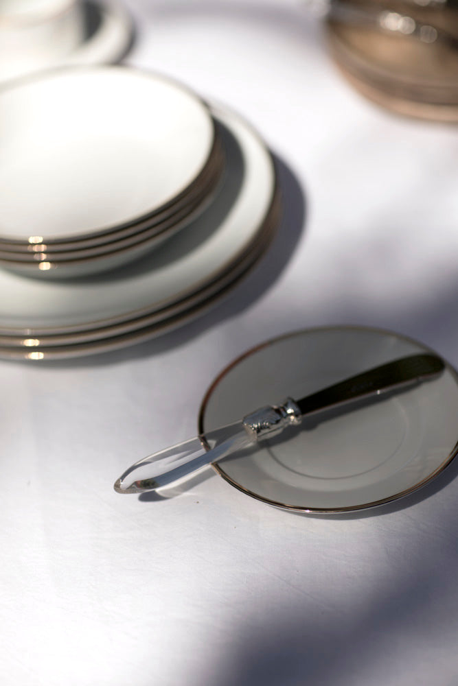 Vajilla blanca · Porcelana de Limoges · Filo Dorado