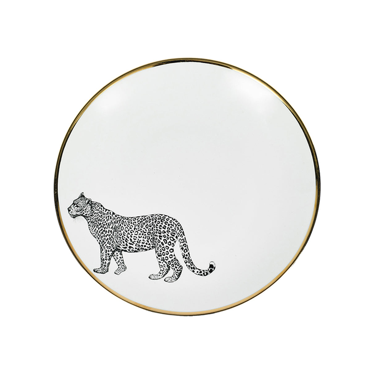 Plato grande 26,5 cm · Porcelana de Limoges · Diseño leopardo