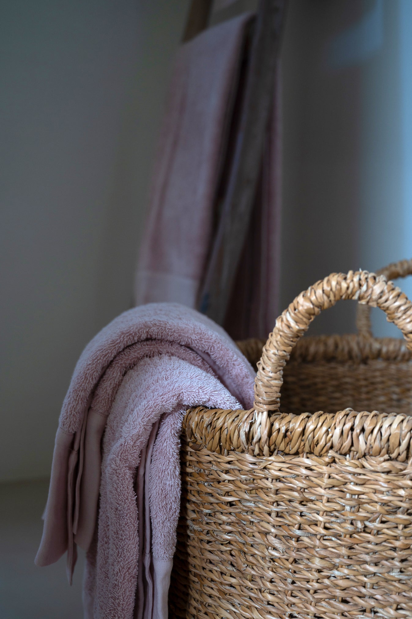 Toalla · Acabado Lino Lavado · Color Rosa Palo