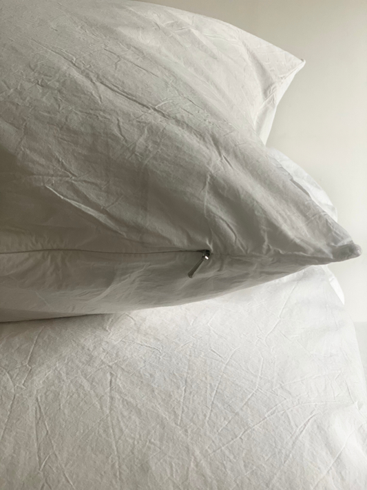 Funda de Almohada · Algodón Lavado · Color Marfil