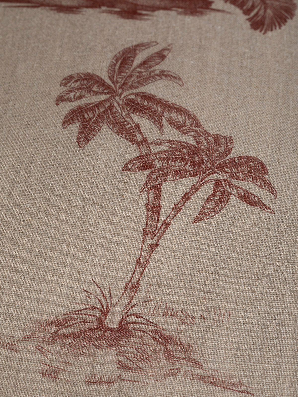 Cojín Estampado · Puro Lino Lavado · Palmeras