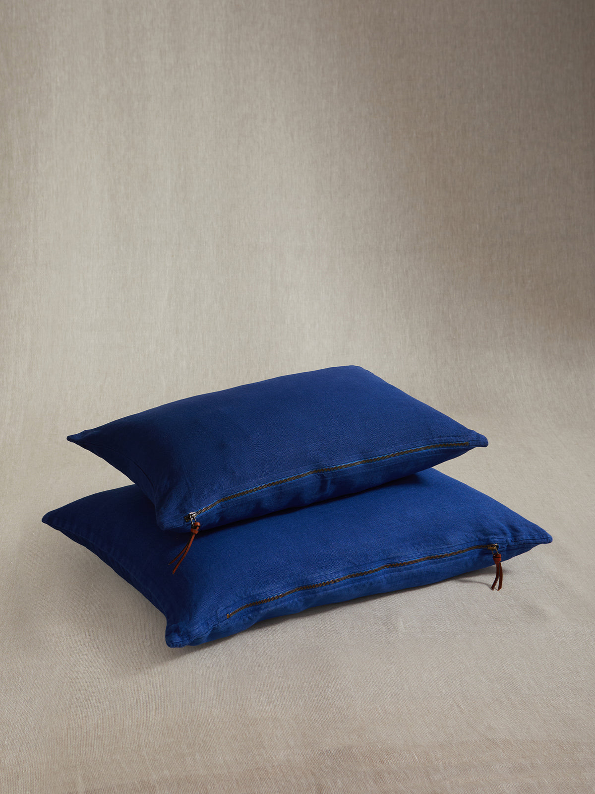 Funda De Cojín · Puro Lino Lavado · Azul