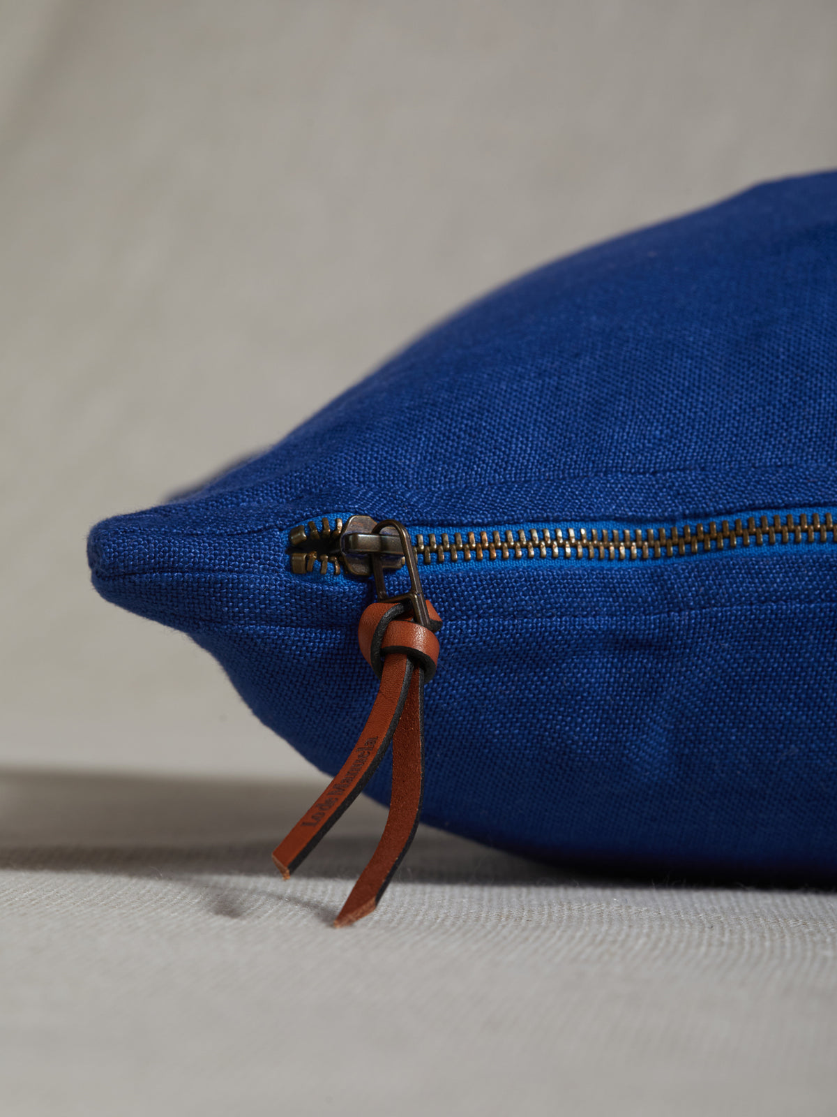 Funda De Cojín · Puro Lino Lavado · Azul
