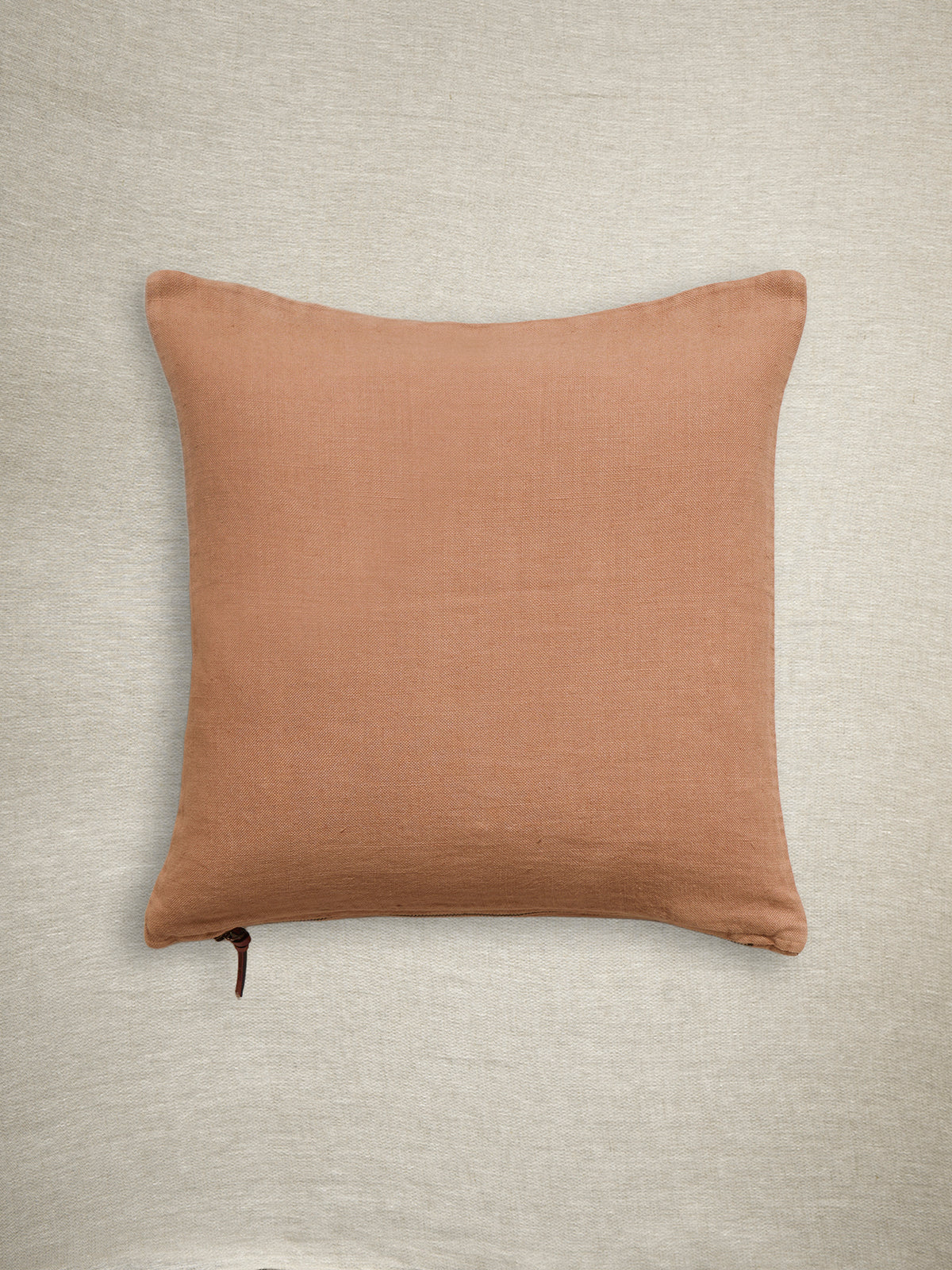 Funda De Cojín · Puro Lino Lavado · Camel Oscuro