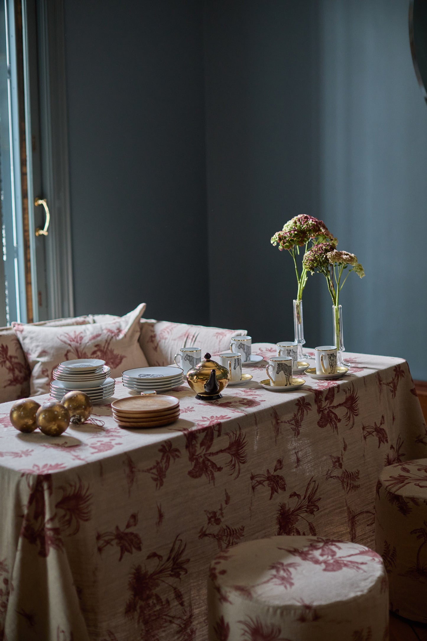 Mantel Estampado · Puro Lino Lavado · Palmeras