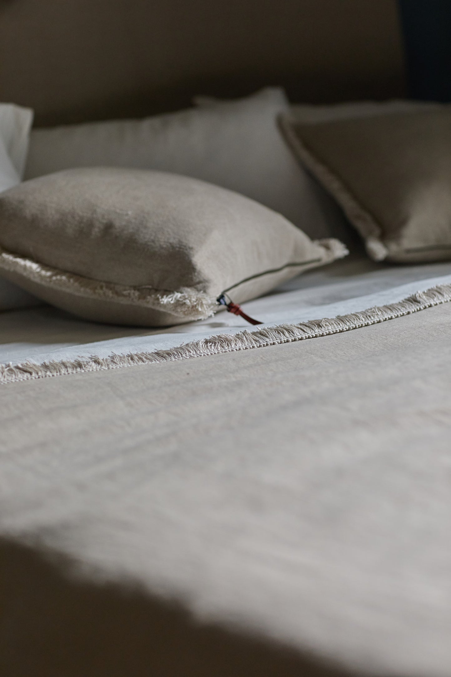 Funda De Cojín · Puro Lino Lavado · Flecos · Natural