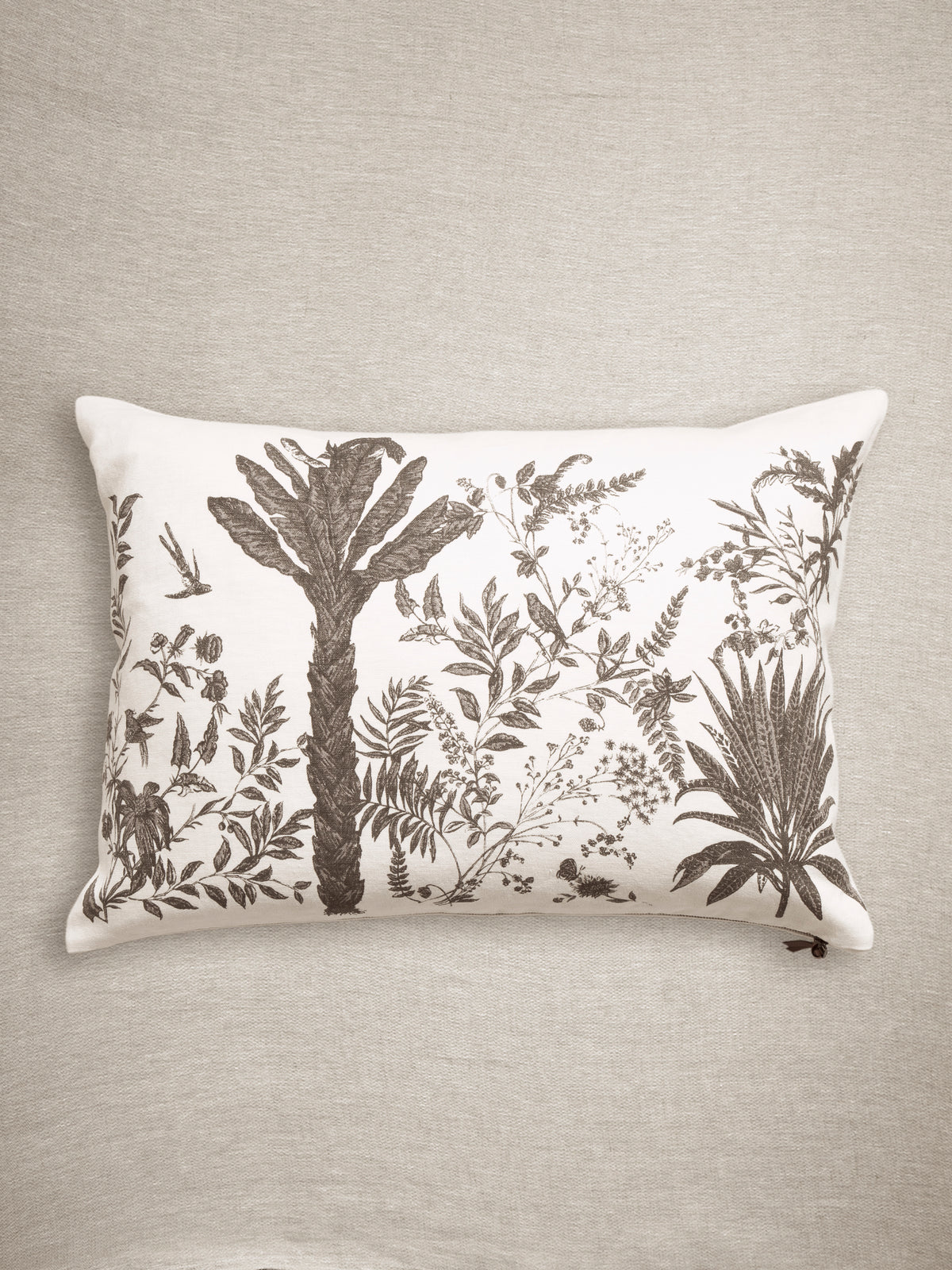 Funda De Cojín Estampado · Puro Lino Lavado · Diseño Garden