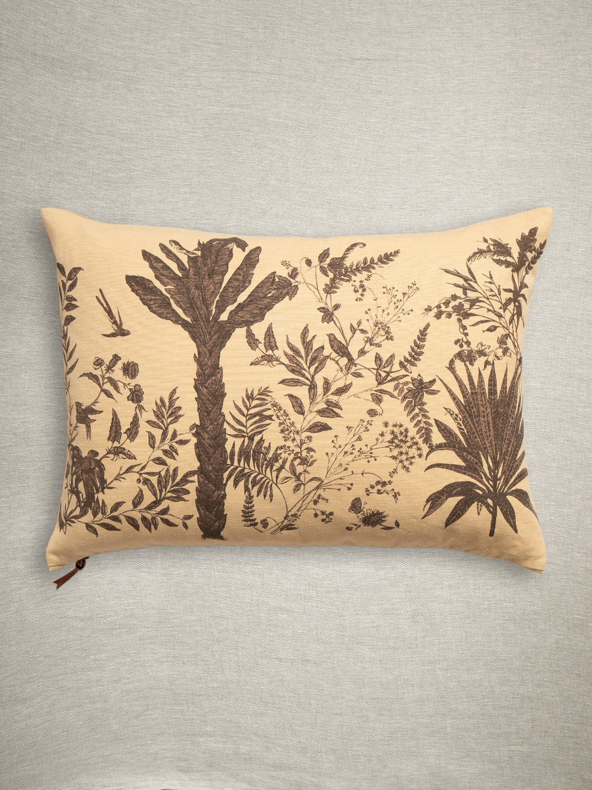 Funda De Cojín Estampado · Puro Lino Lavado · Diseño Garden