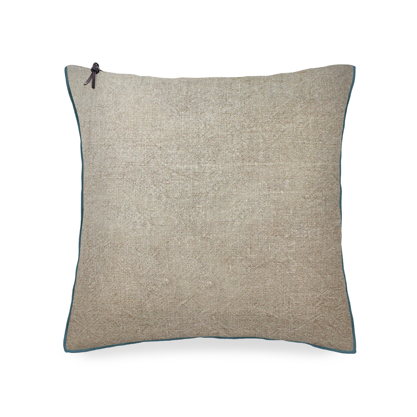 Funda De Cojín · Puro Lino Lavado · Natural/Azul Medianoche