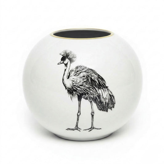 Jarrón · Porcelana de Limoges · Diseño grulla