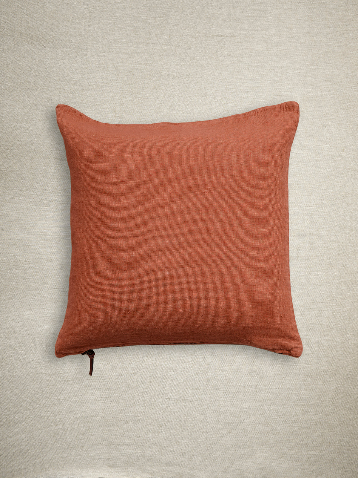Funda De Cojín · Puro Lino Lavado · Naranja Oscuro
