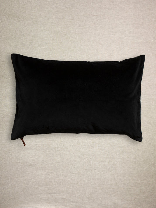 Funda De Cojín · Terciopelo Lavado · Negro