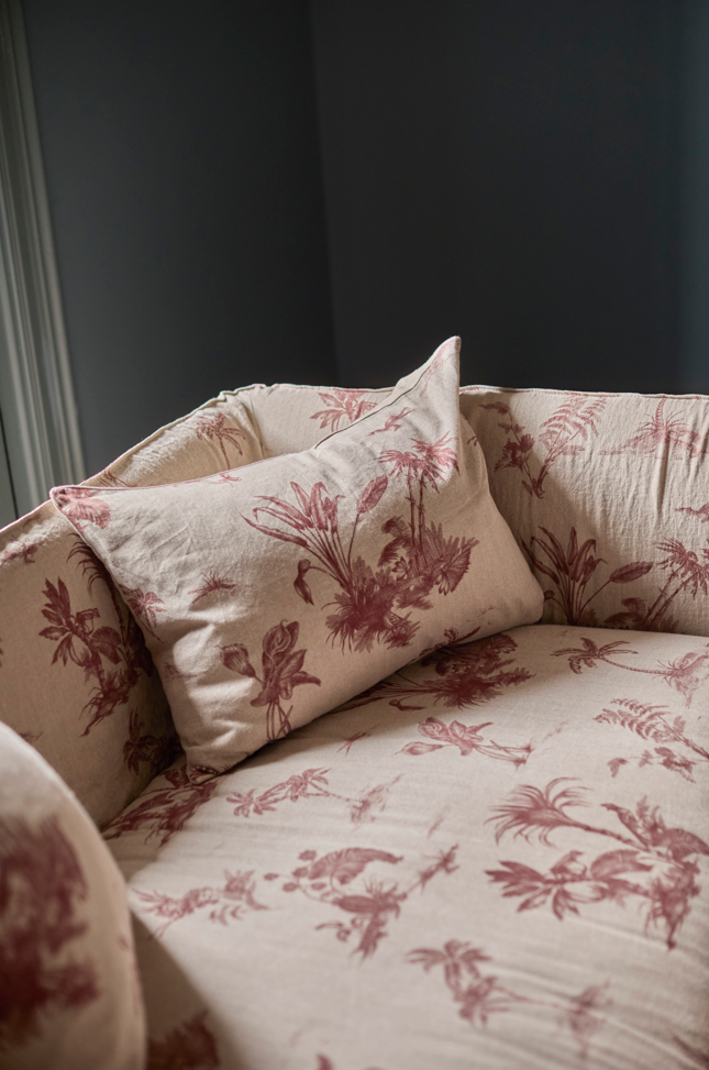 Cojín Estampado · Puro Lino Lavado · Palmeras