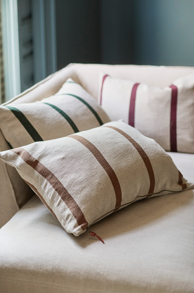 Funda de Cojín · Puro Lino Lavado · Rayas