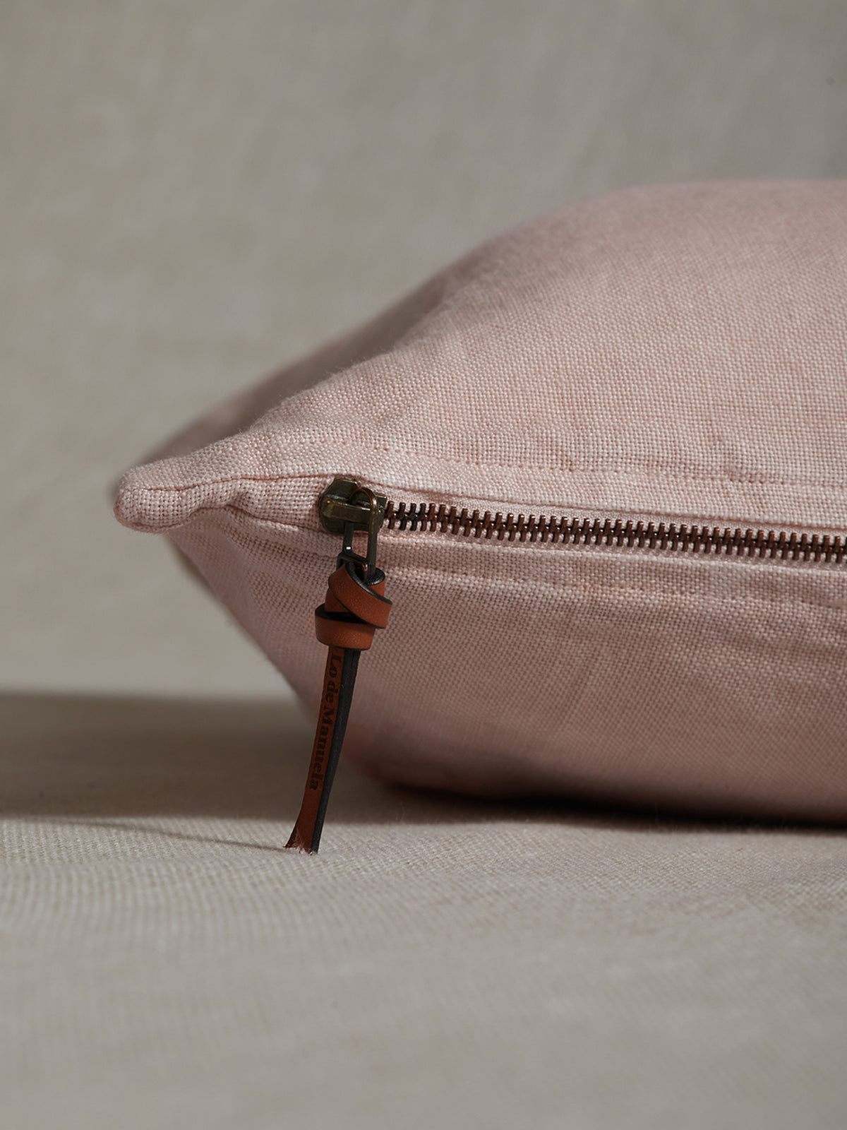 Funda De Cojín · Puro Lino Lavado · Rosa Palo