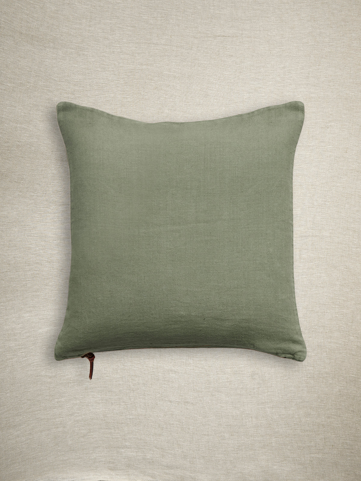 Funda De Cojín · Puro Lino Lavado · Verde Acacia