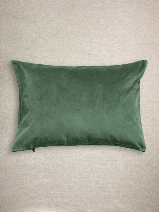 Funda De Cojín · Terciopelo Lavado · Verde Acacia