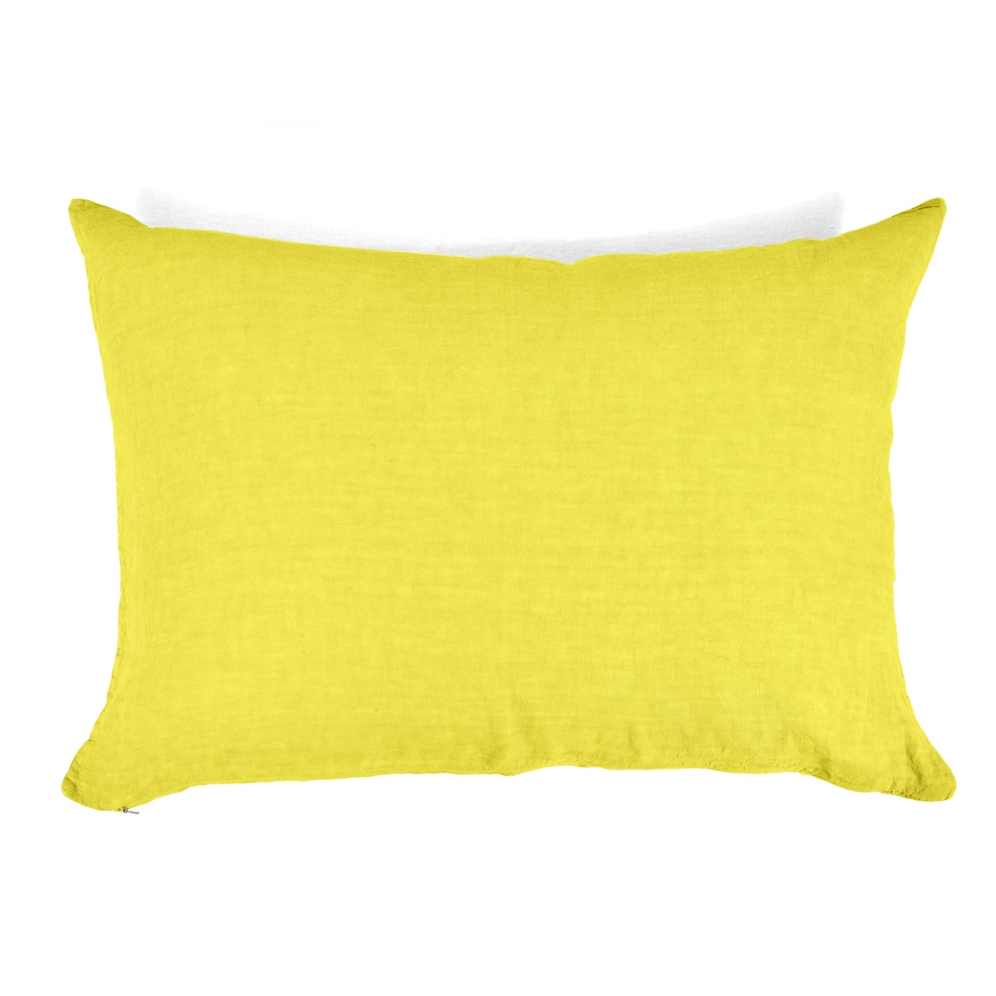 Funda De Almohada · Puro Lino Lavado · Color Amarillo