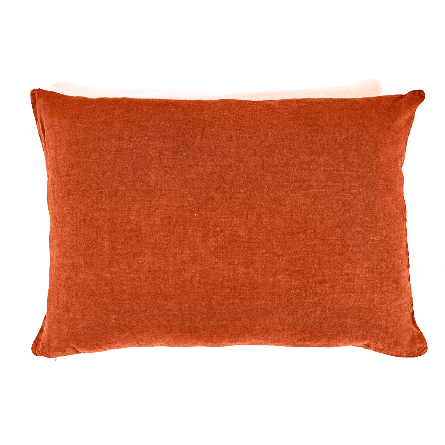 Funda de Almohada · Puro Lino Lavado · Naranja Oscuro