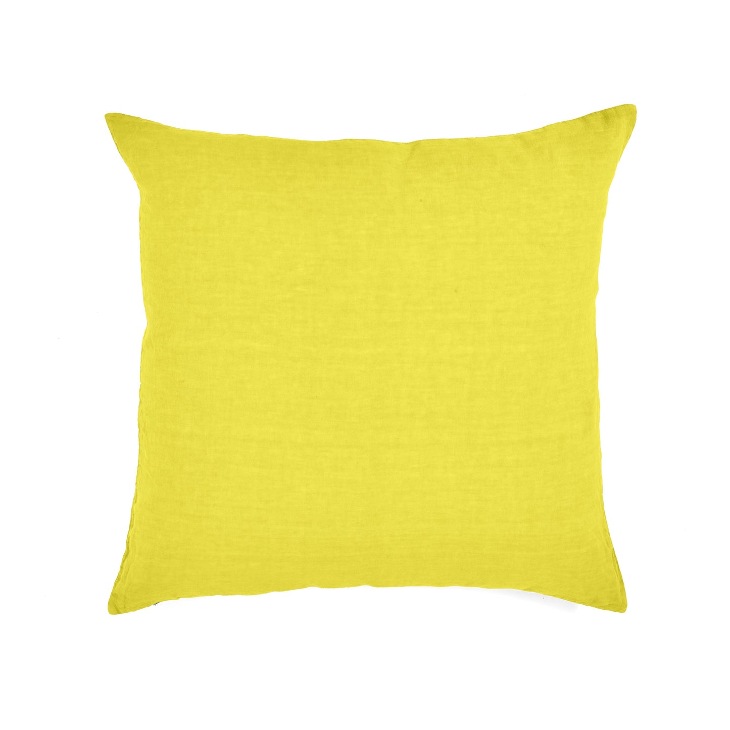 Funda De Almohada · Puro Lino Lavado · Color Amarillo