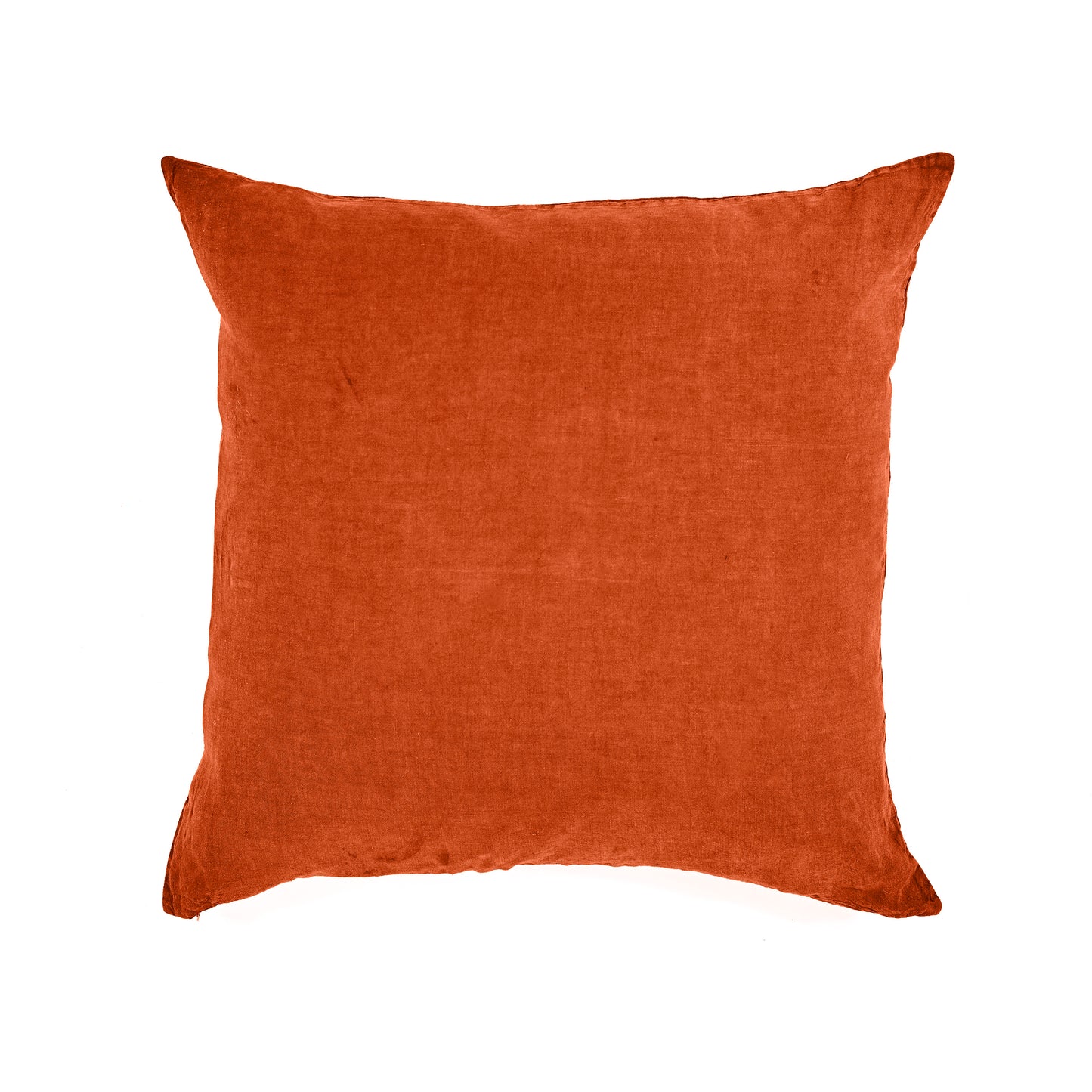 Funda de Almohada · Puro Lino Lavado · Naranja Oscuro