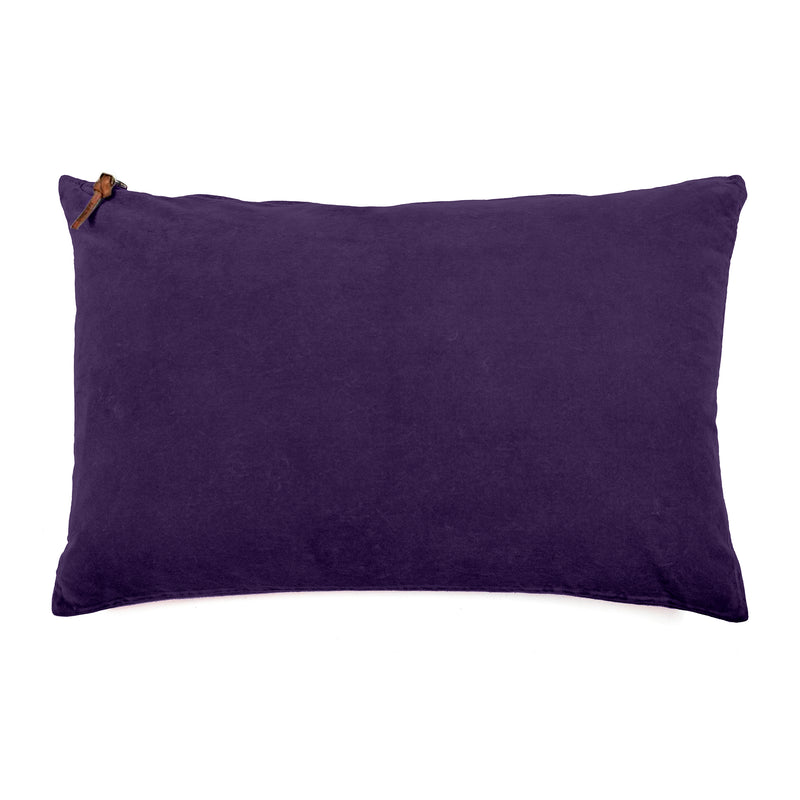 Funda De Cojín  · Terciopelo Lavado · Color Púrpura