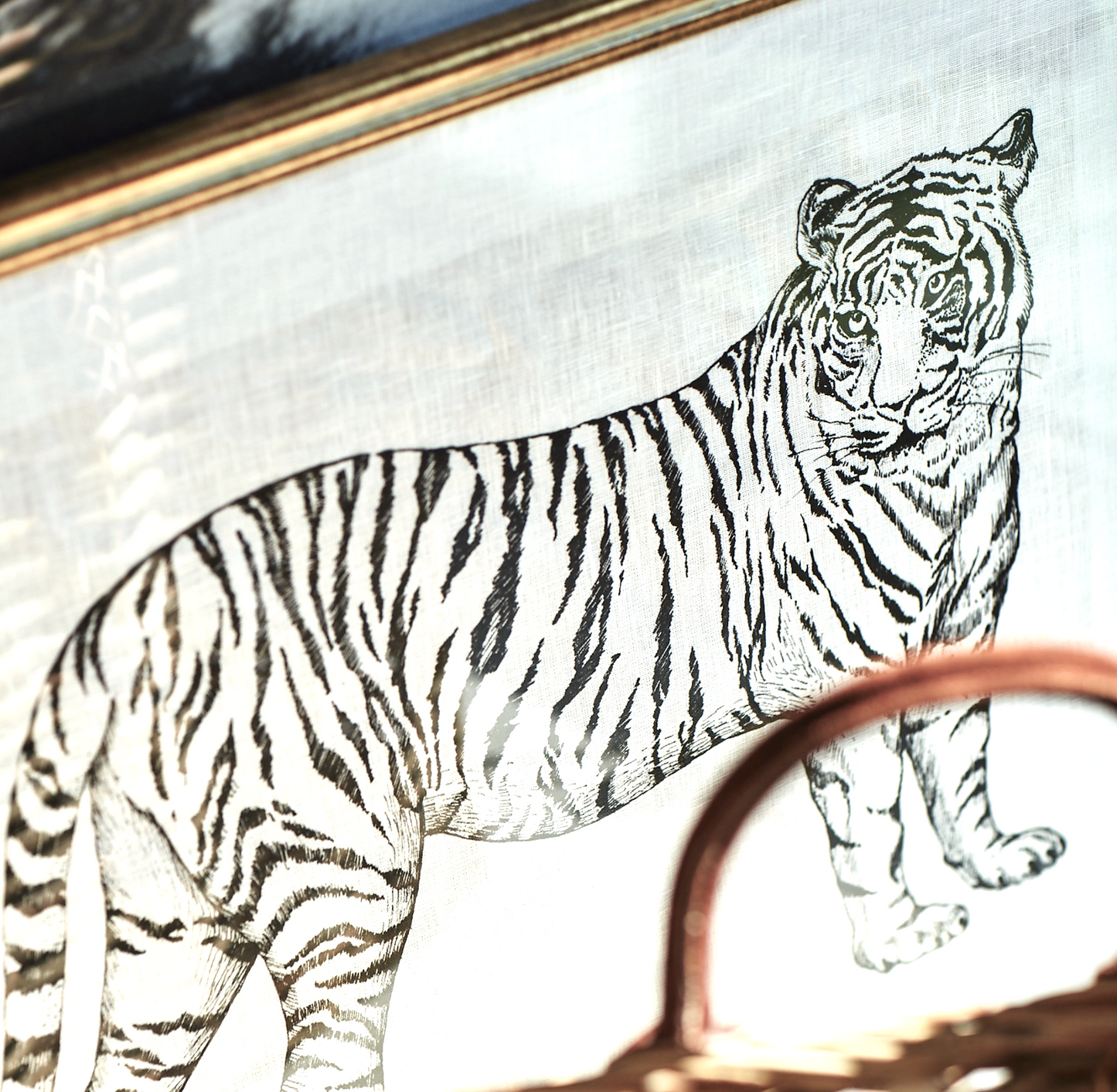 Serigrafía Sobre Lino Para Enmarcar · Diseño Tigre