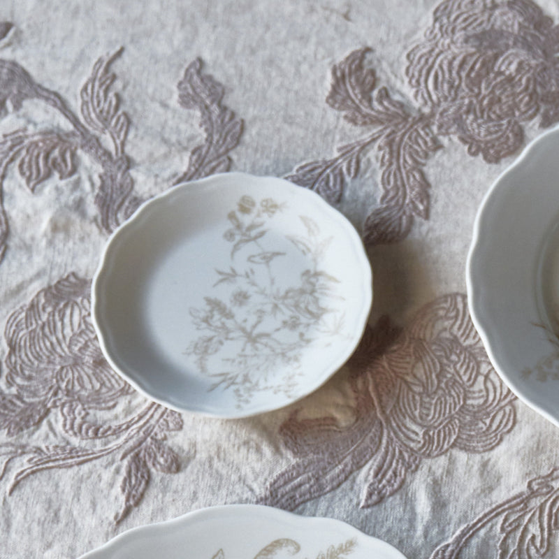 Vajilla blanca · Porcelana de Limoges · Diseño Katalina  color Beige
