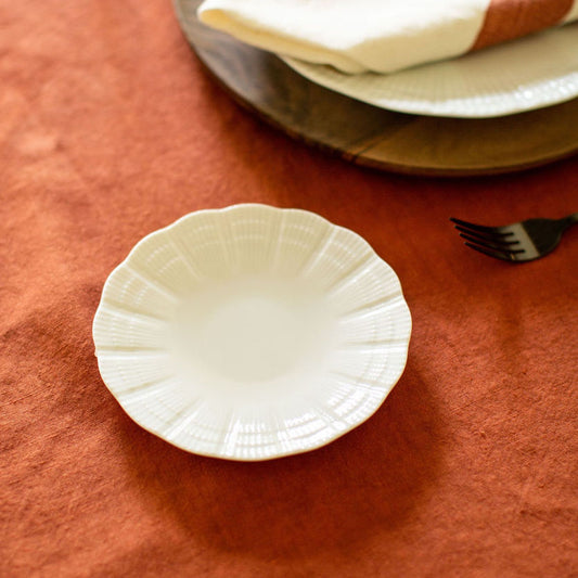 Plato de pan · Porcelana de Limoges · Coral