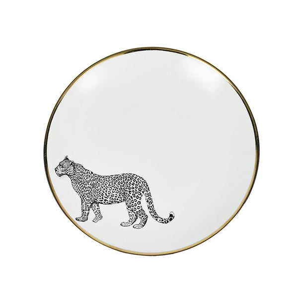 Plato Grande · Porcelana De Limoges · Diseño Leopardo - Lo de Manuela
