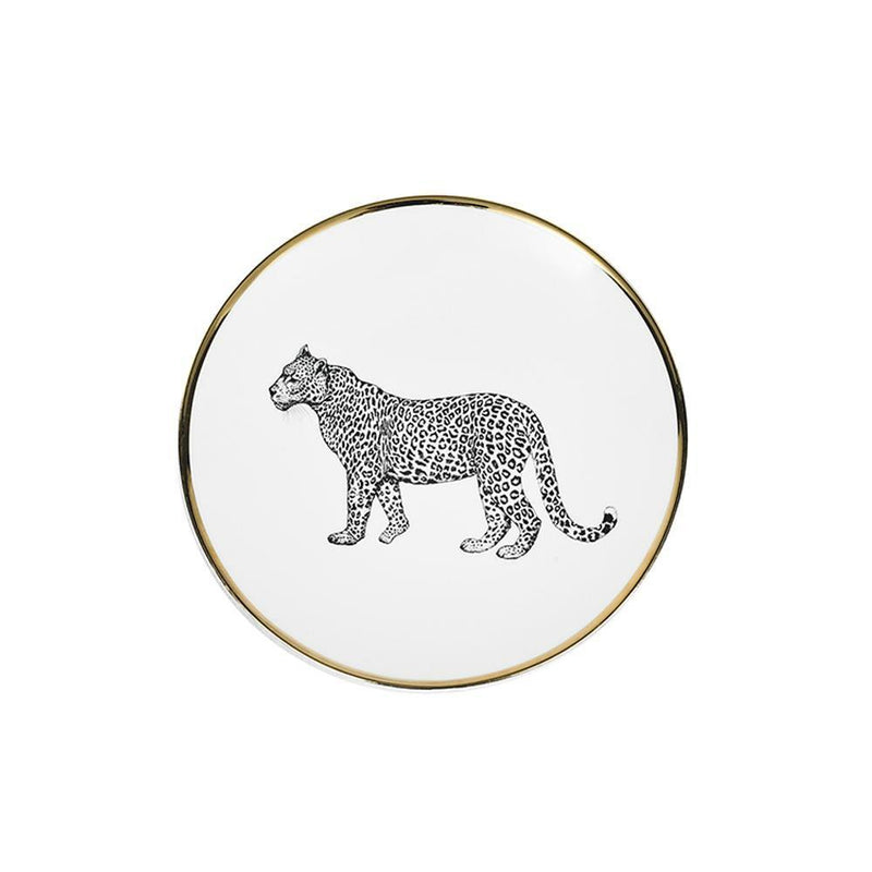 Plato de pan 15 cm · Porcelana de Limoges · Diseño Leopardo