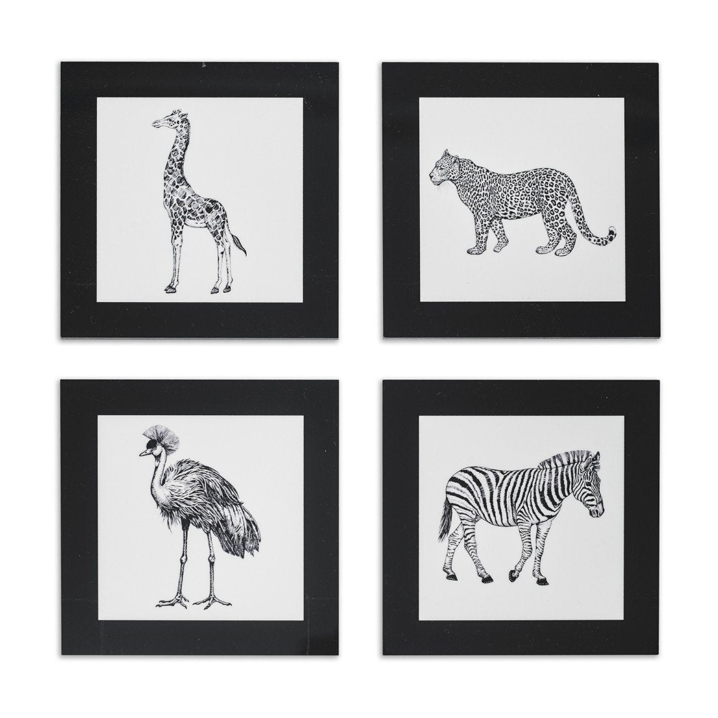 Posavasos Cuadrados · Diseño Serengeti (Pack De 4) - Lo de Manuela