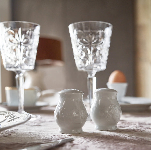 Juego de salero y pimentero · Porcelana de Limoges · Diseño Vatel