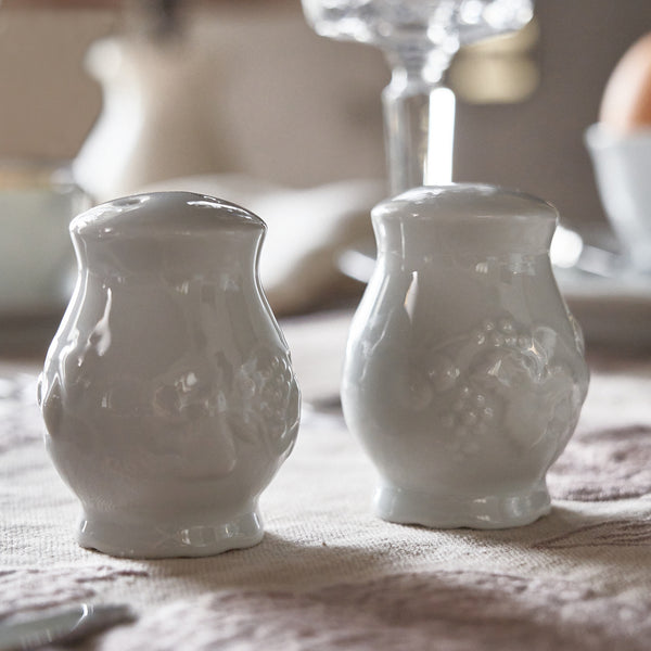 Juego de salero y pimentero · Porcelana de Limoges · Diseño Vatel