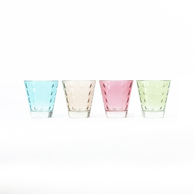 Vasos · Dora · Cristal · Set de 4 · 4 colores