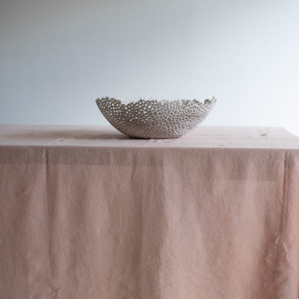 Bol de porcelana hecho a mano · Coral Pieza de escultor