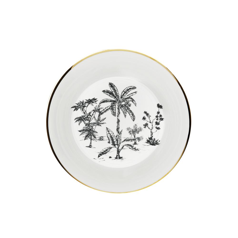 Plato Hondo · Porcelana De Limoges · Diseño Palms - Lo de Manuela