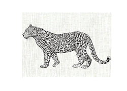 Serigrafía Sobre Lino Para Enmarcar · Diseño Leopardo