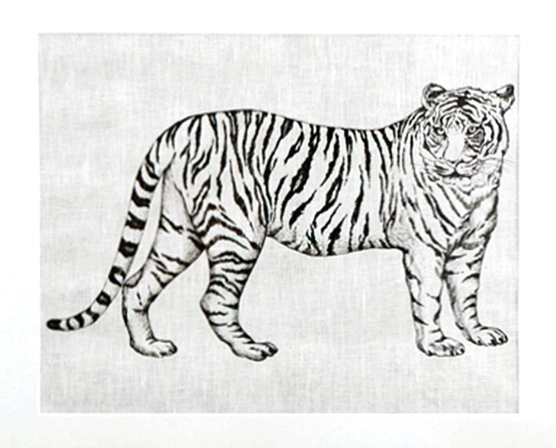Serigrafía Sobre Lino Para Enmarcar · Diseño Tigre