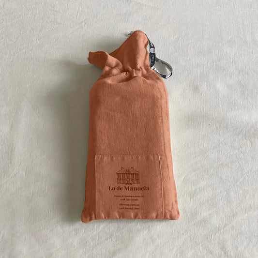 Funda De Almohada · Puro Lino Lavado · Color Naranja Oscuro