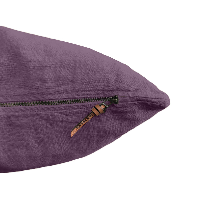 Funda de Cojín 45X45 · Puro Lino Lavado · Color púrpura